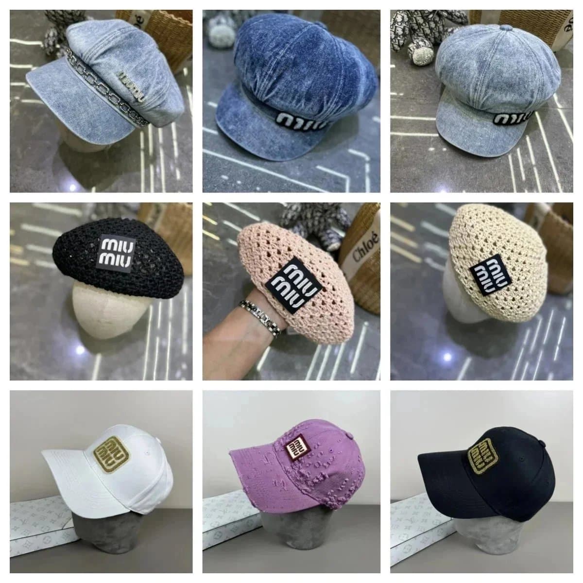 Miu Miu Caps Collection - Denim, Knit & Baseball Styles