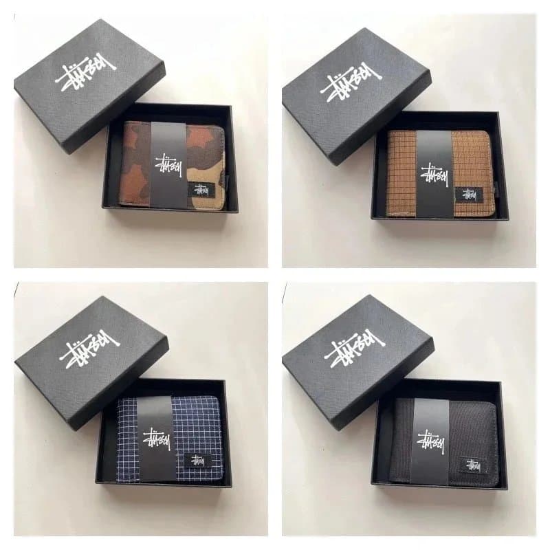 Stussy Wallets in Camo, Grid & Solid Patterns