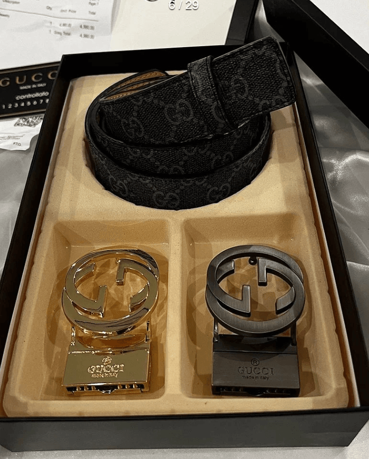 Gucci Interlocking GG Belt with Dual Buckles