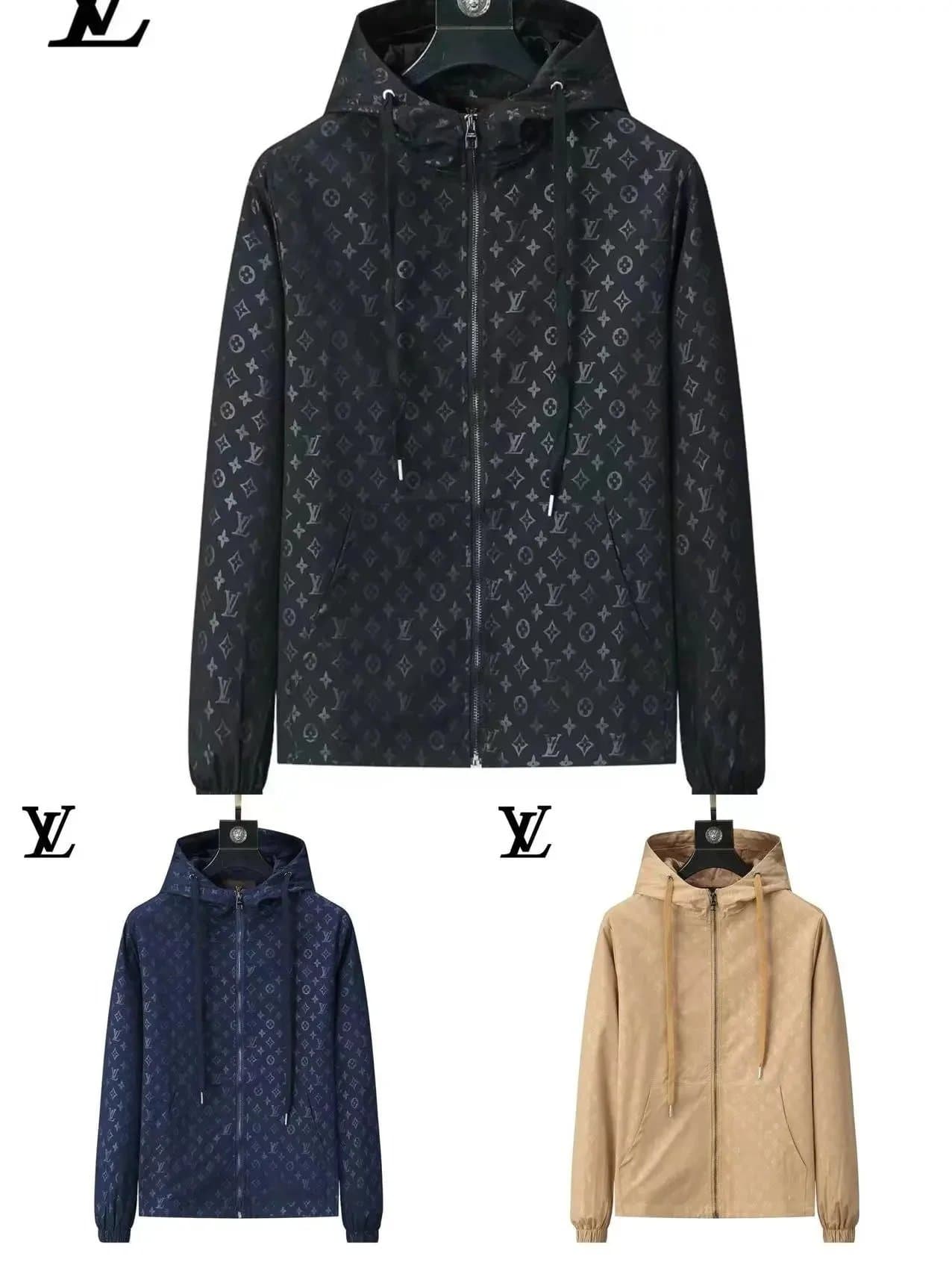 LV Monogram Hooded Jacket - Black, Navy, Beige