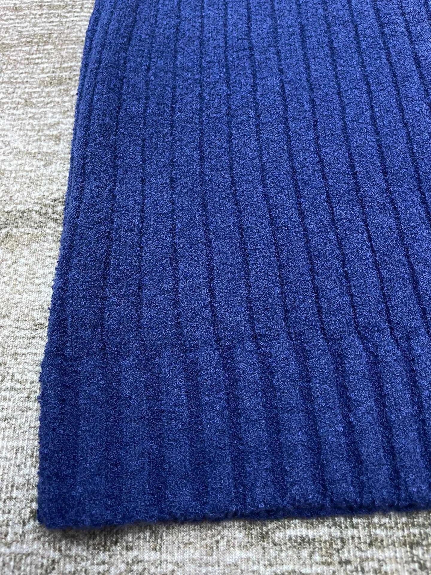 Royal Blue Ribbed Knit Beanie Hat