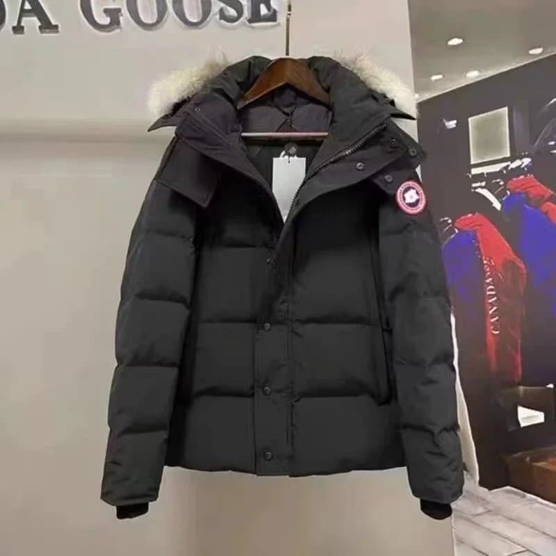 Canada Goose Black Down Jacket with Fur Hood